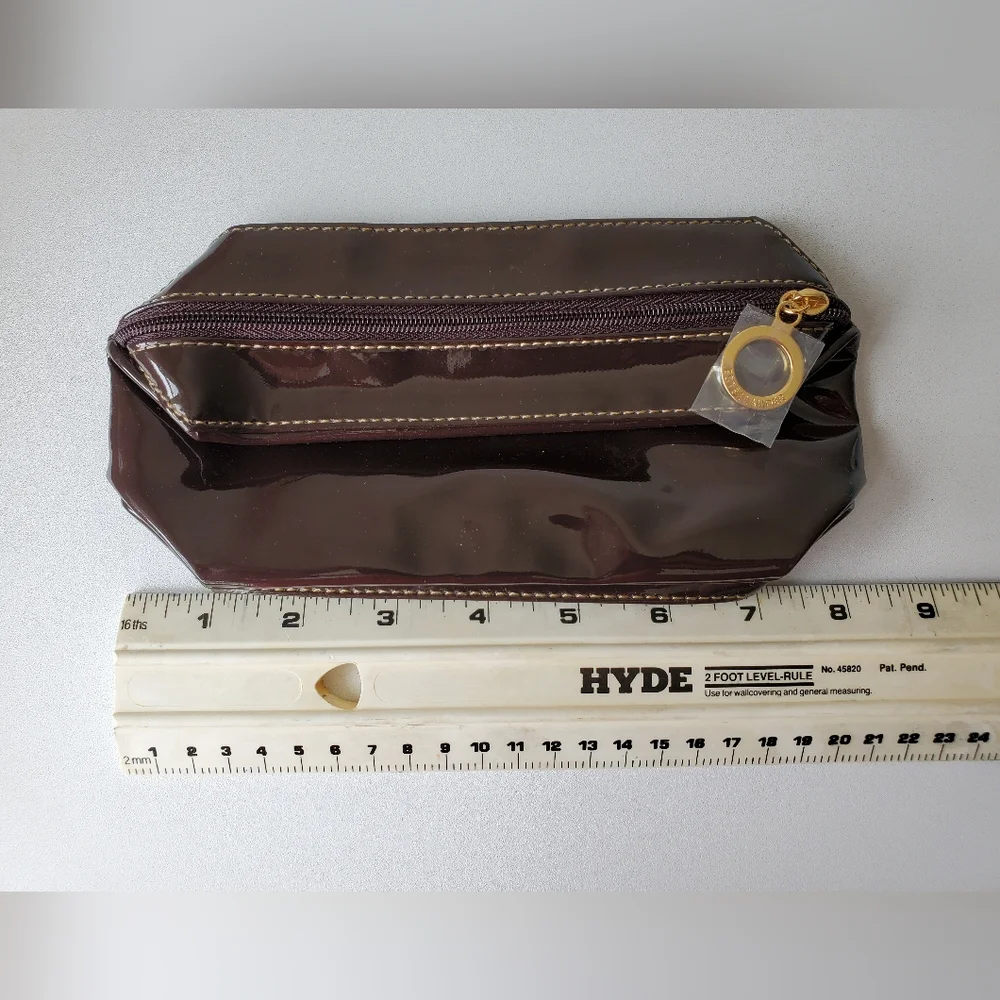 Estée Lauder | Dark Burgundy/Brown Travel Cosmetics Makeup Pouch NWOT